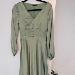 Satin green dress